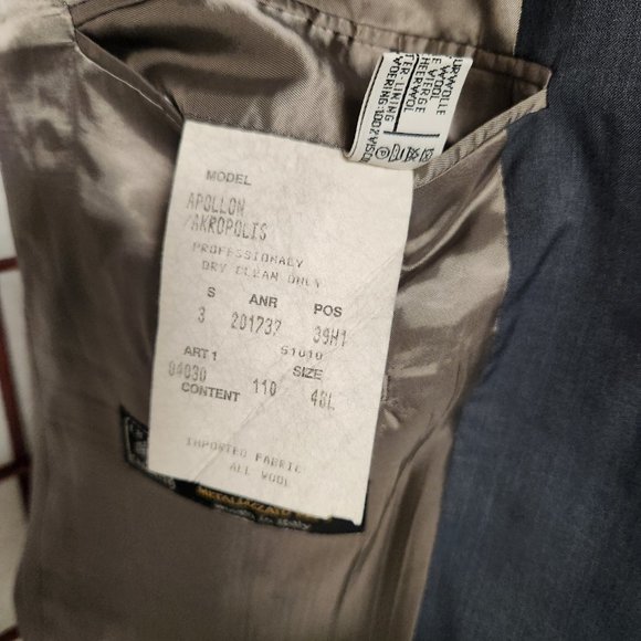 Hugo Boss 1881 Cerruti Metallizzato 100s Blue Gray Wool Suit - Picture 4 of 6